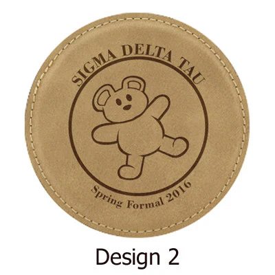 Custom Greek Formal Leather Coaster - GFT195 - LZR - Image 3