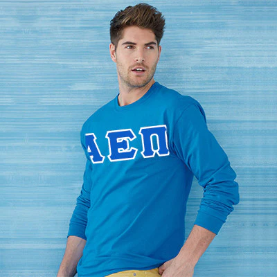 Fraternity Long-Sleeve Shirt, Printed Greek Letters - Gildan 2400 - DIG - Image 3