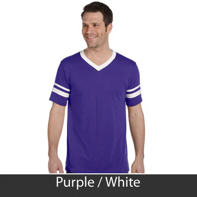 Alpha Chi Rho V-Neck Jersey with Striped Sleeves - 360 - TWILL - Image 23