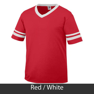 Alpha Delta Pi V-Neck Jersey with Striped Sleeves - 360 - TWILL - Image 26