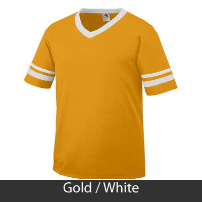 Alpha Delta Pi V-Neck Jersey with Striped Sleeves - 360 - TWILL - Image 6