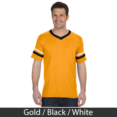 Alpha Kappa Lambda V-Neck Jersey with Striped Sleeves - 360 - TWILL - Image 5