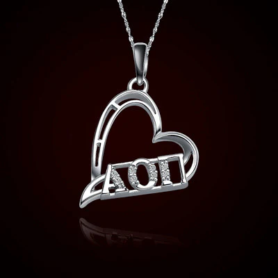 Alpha Omicron Pi Sorority Heart Charm - GSTC-HeartCharm