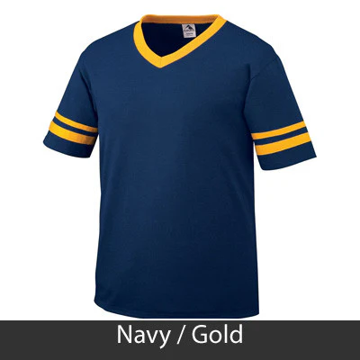 Alpha Omicron Pi V-Neck Jersey with Striped Sleeves - 360 - TWILL - Image 17