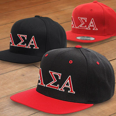 Alpha Sigma Alpha Snapback Cap, 2-Color Greek Letters - 6089 - EMB