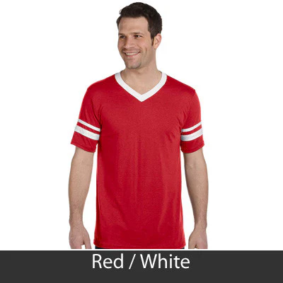 Delta Chi V-Neck Jersey with Striped Sleeves - 360 - TWILL - Image 25