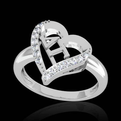 Delta Gamma Sorority Heart Ring - GSTC-R002 - Image 2