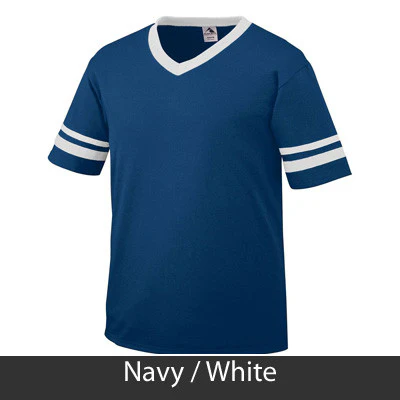 Delta Gamma V-Neck Jersey with Striped Sleeves - 360 - TWILL - Image 18