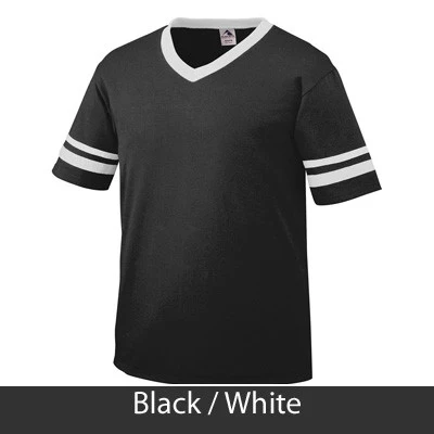 Delta Gamma V-Neck Jersey with Striped Sleeves - 360 - TWILL - Image 3