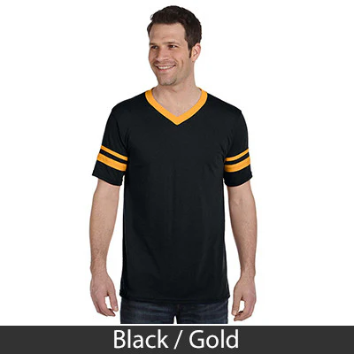 Delta Sigma Phi V-Neck Jersey with Striped Sleeves - 360 - TWILL - Image 3
