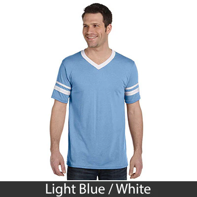 Delta Sigma Pi V-Neck Jersey with Striped Sleeves - 360 - TWILL - Image 13