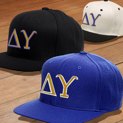 Delta Upsilon Snapback Cap, 2-Color Greek Letters - 6089 - EMB