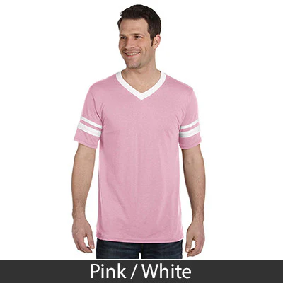 Delta Upsilon V-Neck Jersey with Striped Sleeves - 360 - TWILL - Image 21