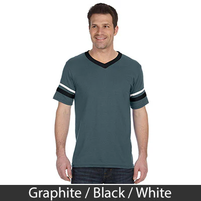 Delta Upsilon V-Neck Jersey with Striped Sleeves - 360 - TWILL - Image 7
