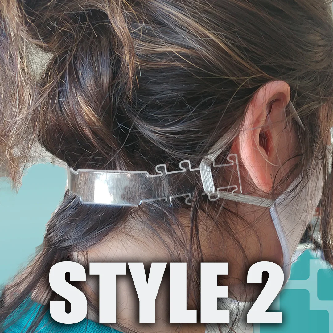 Face Mask Covering Ear Protector/Saver/Strap Extender - Made in USA - Acrylic Plastic - LZR - Image 5