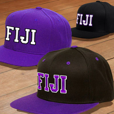 FIJI Snapback Cap, 2-Color Greek Letters - 6089 - EMB