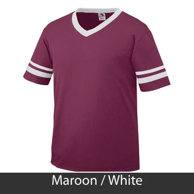 Gamma Phi Omega V-Neck Jersey with Striped Sleeves - 360 - TWILL - Image 16