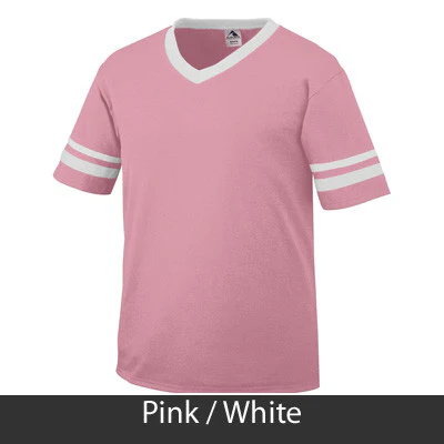 Gamma Phi Omega V-Neck Jersey with Striped Sleeves - 360 - TWILL - Image 22
