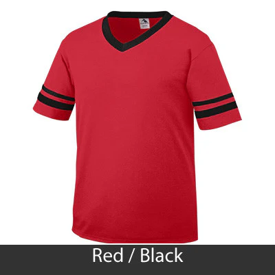 Gamma Phi Omega V-Neck Jersey with Striped Sleeves - 360 - TWILL - Image 25