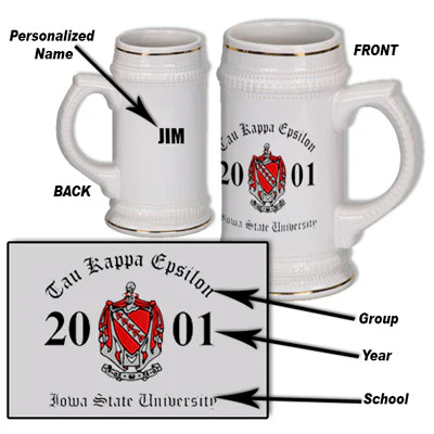 Personalized Greek 18oz Stein, No Minimums - SUB - Image 3