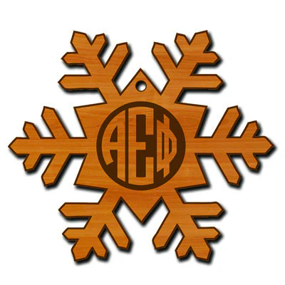 Greek Engraved Snowflake Ornament - LZR