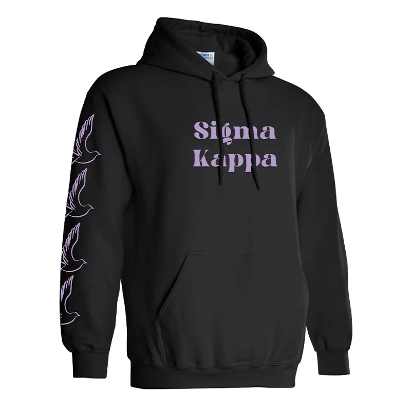 Greek Fleece Pullover Hooded Sweatshirt, Printed Sleeve Mascot Design - Limited Supply - CAD - Image 6