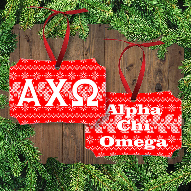 Greek Sorority Fraternity Letter Holiday Gloss Aluminum Ornament - Unisub UN4194 - SUB - Image 2