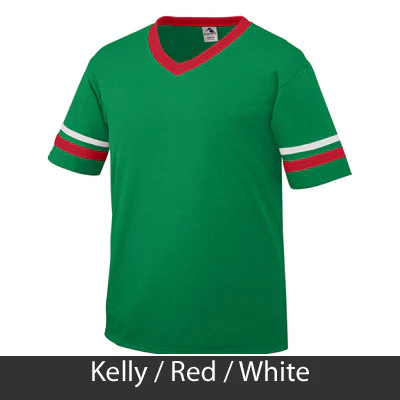 Kappa Alpha Theta V-Neck Jersey with Striped Sleeves - 360 - TWILL - Image 11