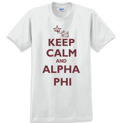 Keep Calm and Alpha Phi Printed T-Shirt - Gildan 5000 - CAD