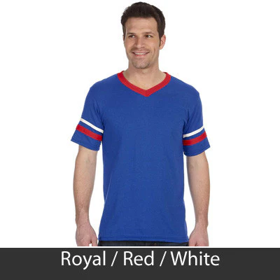 Lambda Chi Alpha V-Neck Jersey with Striped Sleeves - 360 - TWILL - Image 27