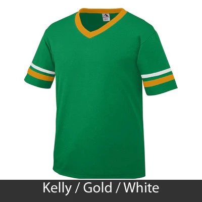 Phi Mu V-Neck Jersey with Striped Sleeves - 360 - TWILL - Image 10