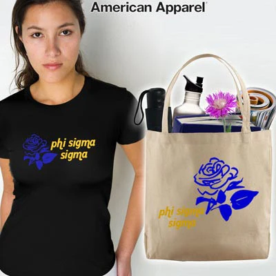 Phi Sigma Sigma Softstyle Tee and Tote Bag, Printed Mascot Design, Package Deal - CAD