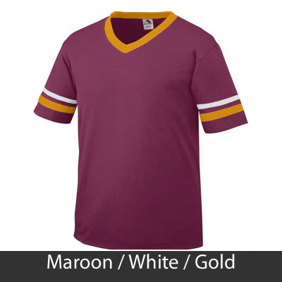 Phi Sigma Sigma V-Neck Jersey with Striped Sleeves - 360 - TWILL - Image 15