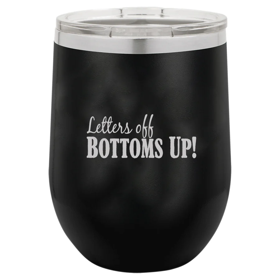 Polar Camel 12oz Short Tumbler - Letters Off BOTTOMS UP! - LTM 852 - Image 2
