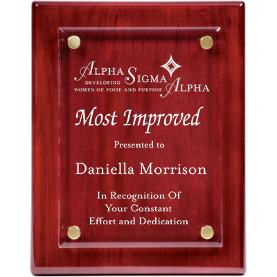 Greek Rosewood Piano Finish Floating Award Plaque - FPA1810 - LZR