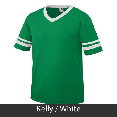 Sigma Delta Tau V-Neck Jersey with Striped Sleeves - 360 - TWILL - Image 12