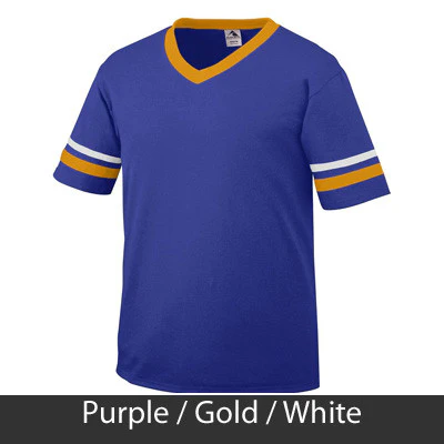 Sigma Delta Tau V-Neck Jersey with Striped Sleeves - 360 - TWILL - Image 23