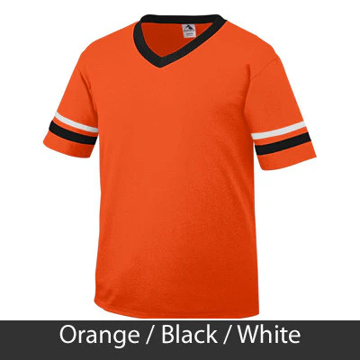 Sigma Sigma Sigma V-Neck Jersey with Striped Sleeves - 360 - TWILL - Image 19