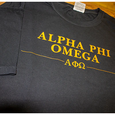 Sorority Garment-Dyed T-Shirt, Printed Simple Greek Line Design - C1717 - CAD - Image 2