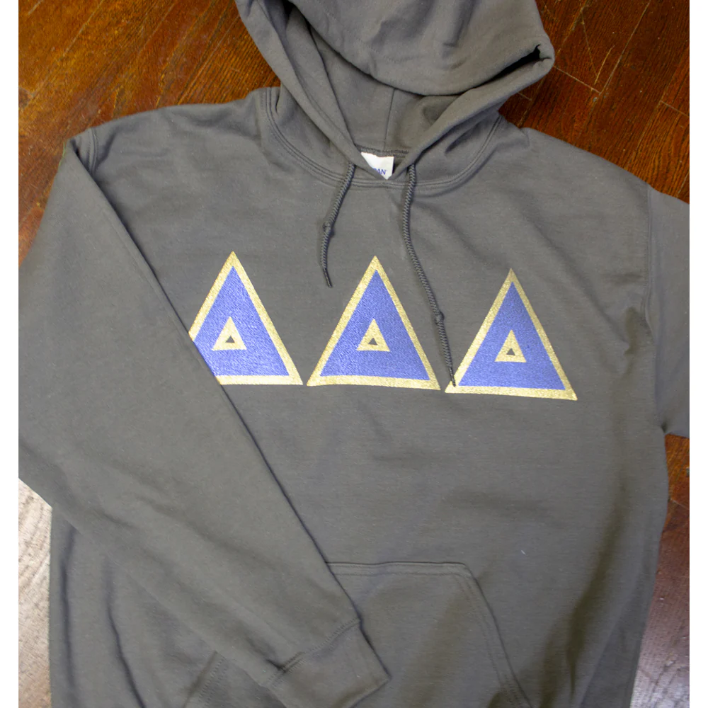Sorority Letter Hooded Sweatshirt with Glitter Options - G185 - Twill - Image 4