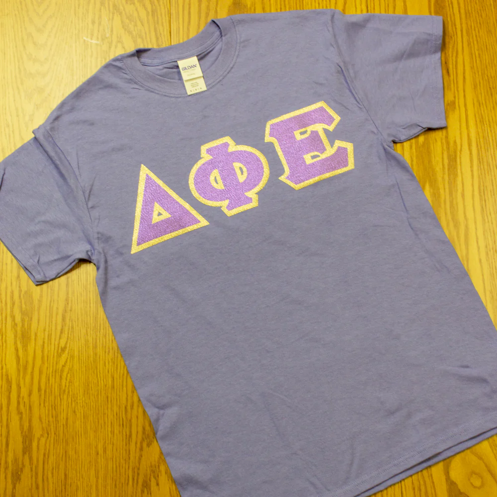 Sorority Letter T-Shirt with Glitter Options - G500 - TWILL - Image 10