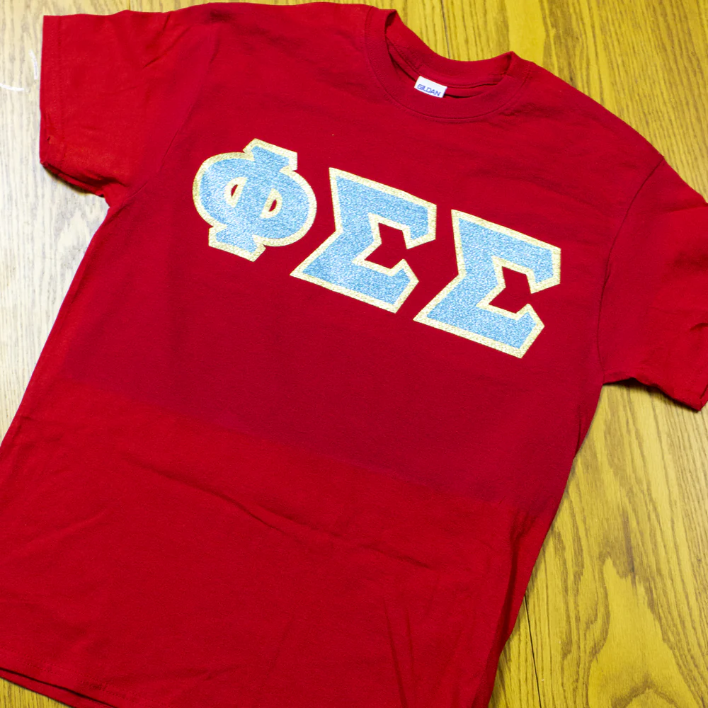 Sorority Letter T-Shirt with Glitter Options - G500 - TWILL - Image 15