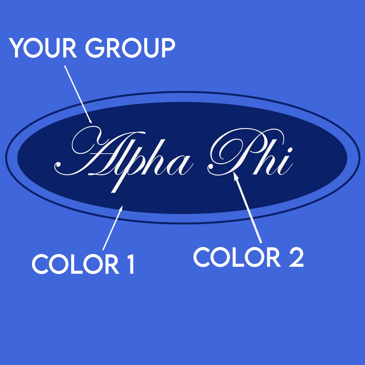 Sorority Poly-Cotton Crop Tee, Blue Oval Design - Image 2