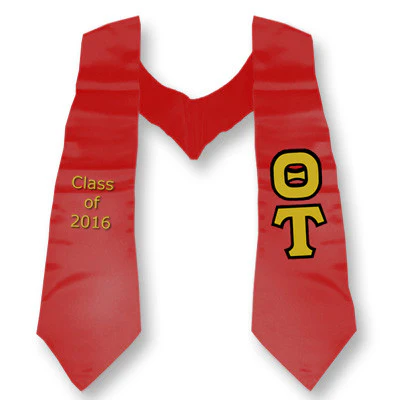 Theta Tau Graduation Stole, 3-inch Twill Letters - TWILL