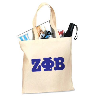 Zeta Phi Beta Budget Tote, Printed Greek Letters - CAD