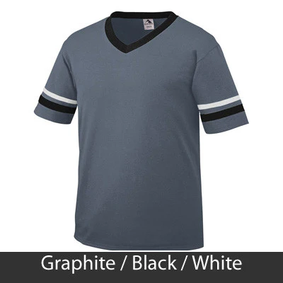 Zeta Sigma Chi V-Neck Jersey with Striped Sleeves - 360 - TWILL - Image 7